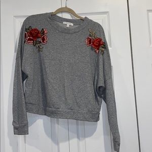 floral cropped sweater